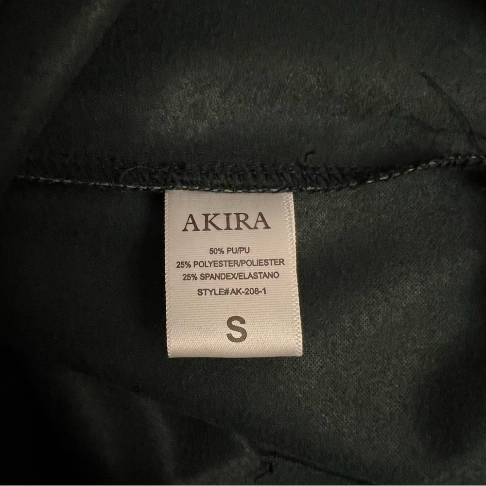 AKIRA Faux Leather Crossover Front Mini Skirt-Black - Picture 6 of 12